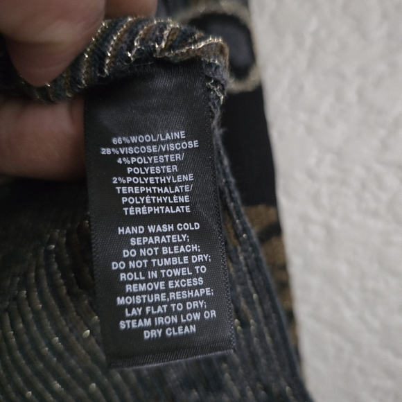 Lafayette 148 NY Bateau Neck Merino Paisley Jacquard Sweater Medium - Picture 7 of 8